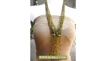 Long Braided Fashion Necklace Beading